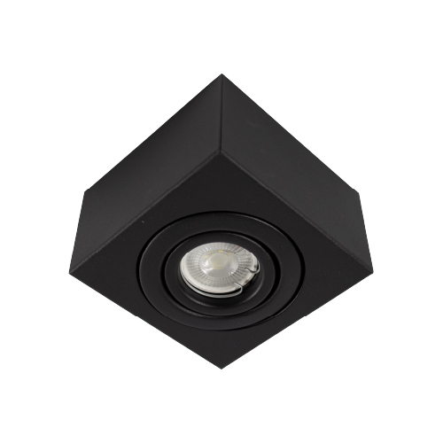 Plafón cardánico para dicroica GU10 1 luz negro texturado 13,4x13x4x10cm